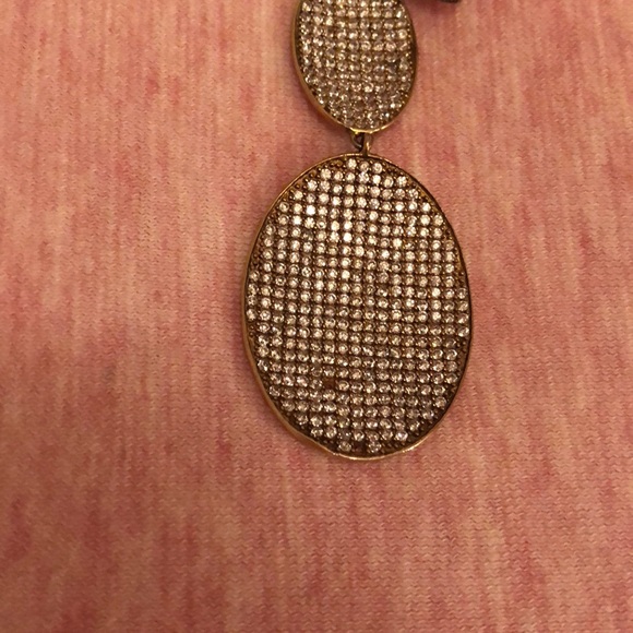 Gold & Swarovski crystal 3-tier oval earrings - Picture 5 of 5